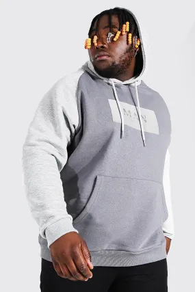 Plus Size MAN Roman Colour Block Hoodie