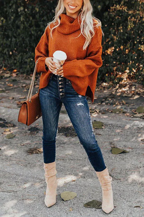 Plush Comfort Solid Color Turtleneck Sweater