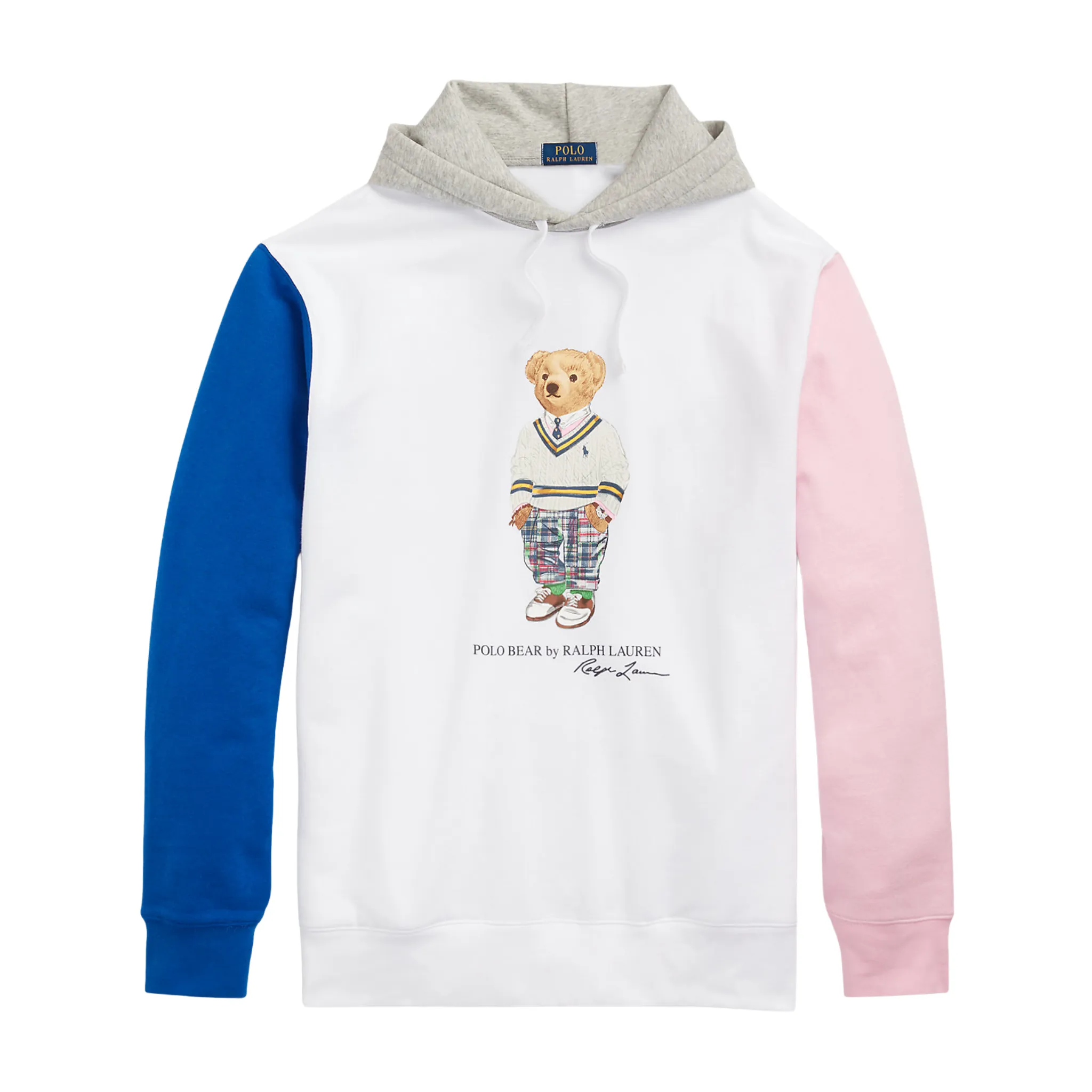 Polo Ralph Lauren Polo Bear Color-Blocked Fleece Hoodie (White)