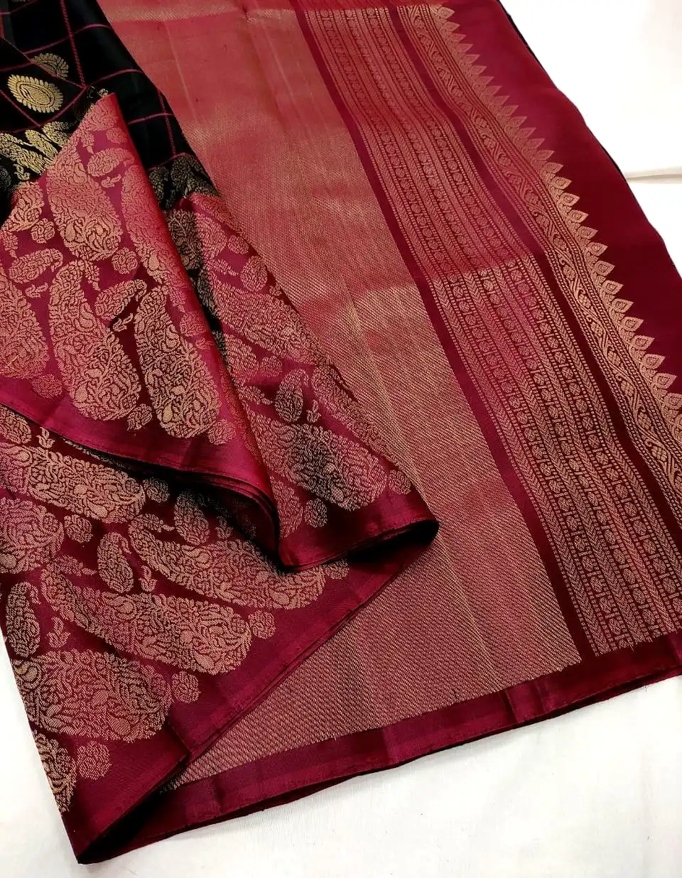 Priyamvada , Pure Kanchipuram Traditional Handloom Soft Silk Saree in Unique Design-PDS001KSRBL