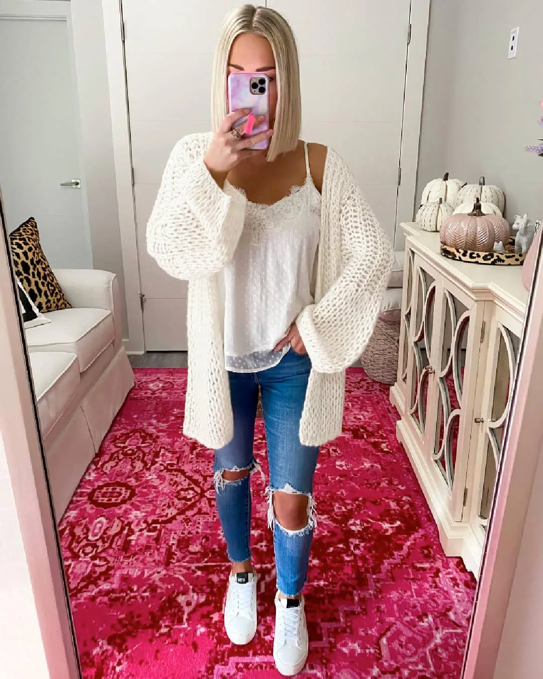 Pull Cardigan en Tricot Ouvert Devant