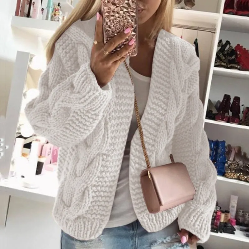 Pull cardigan torsadé