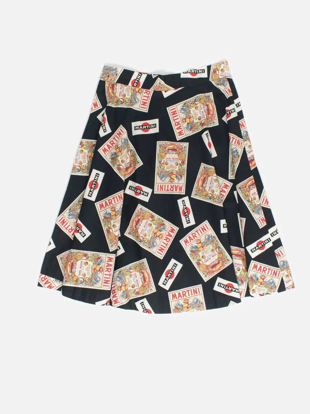 Rare vintage Martini print cotton skirt – Medium