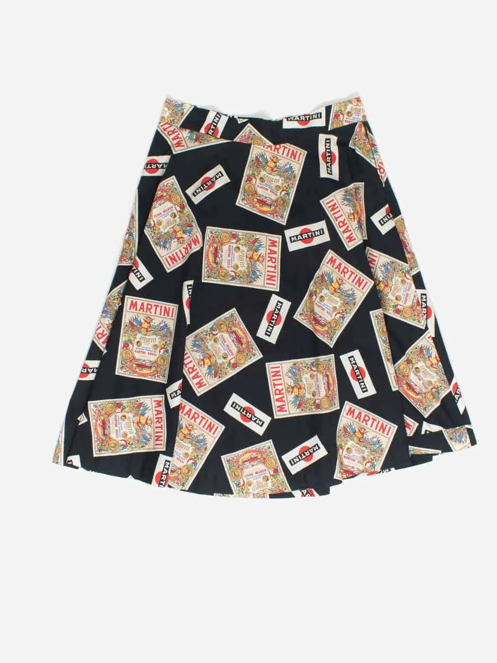 Rare vintage Martini print cotton skirt – Medium