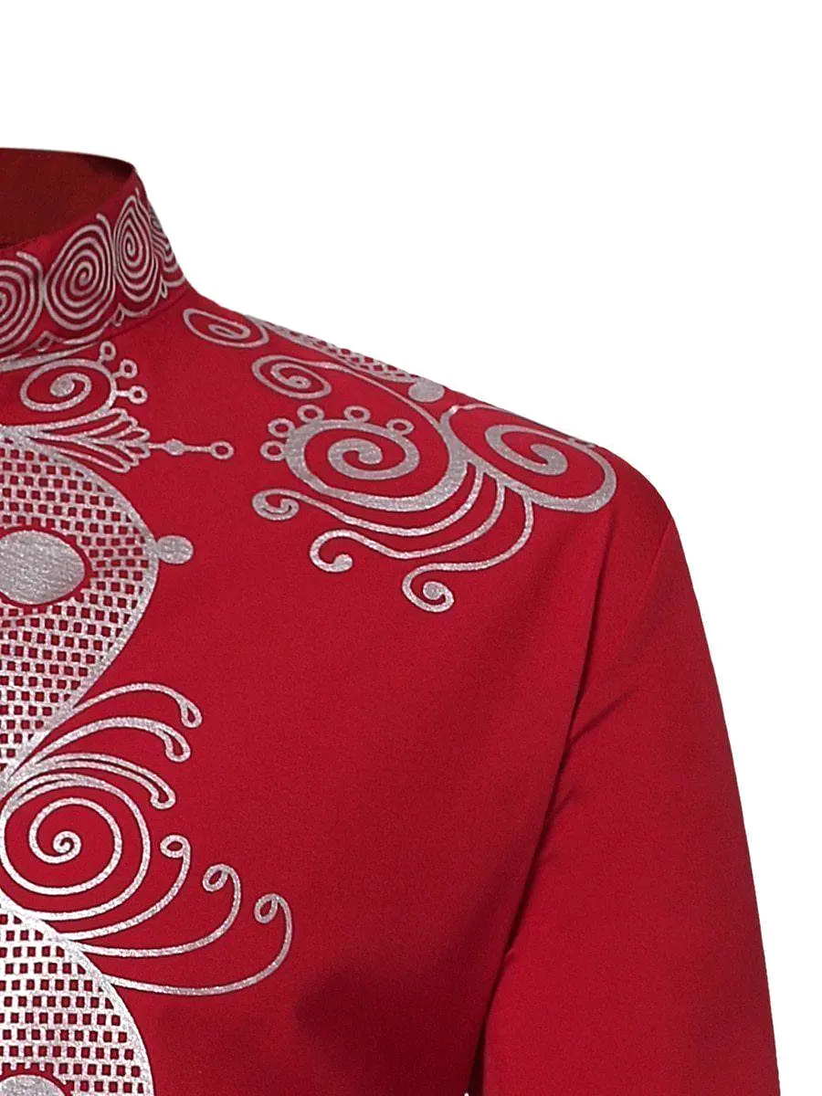 Red African Men Shirt