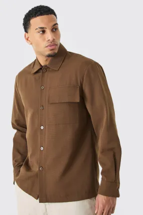 Regular Long Sleeve Ripstop Shirt Jacket