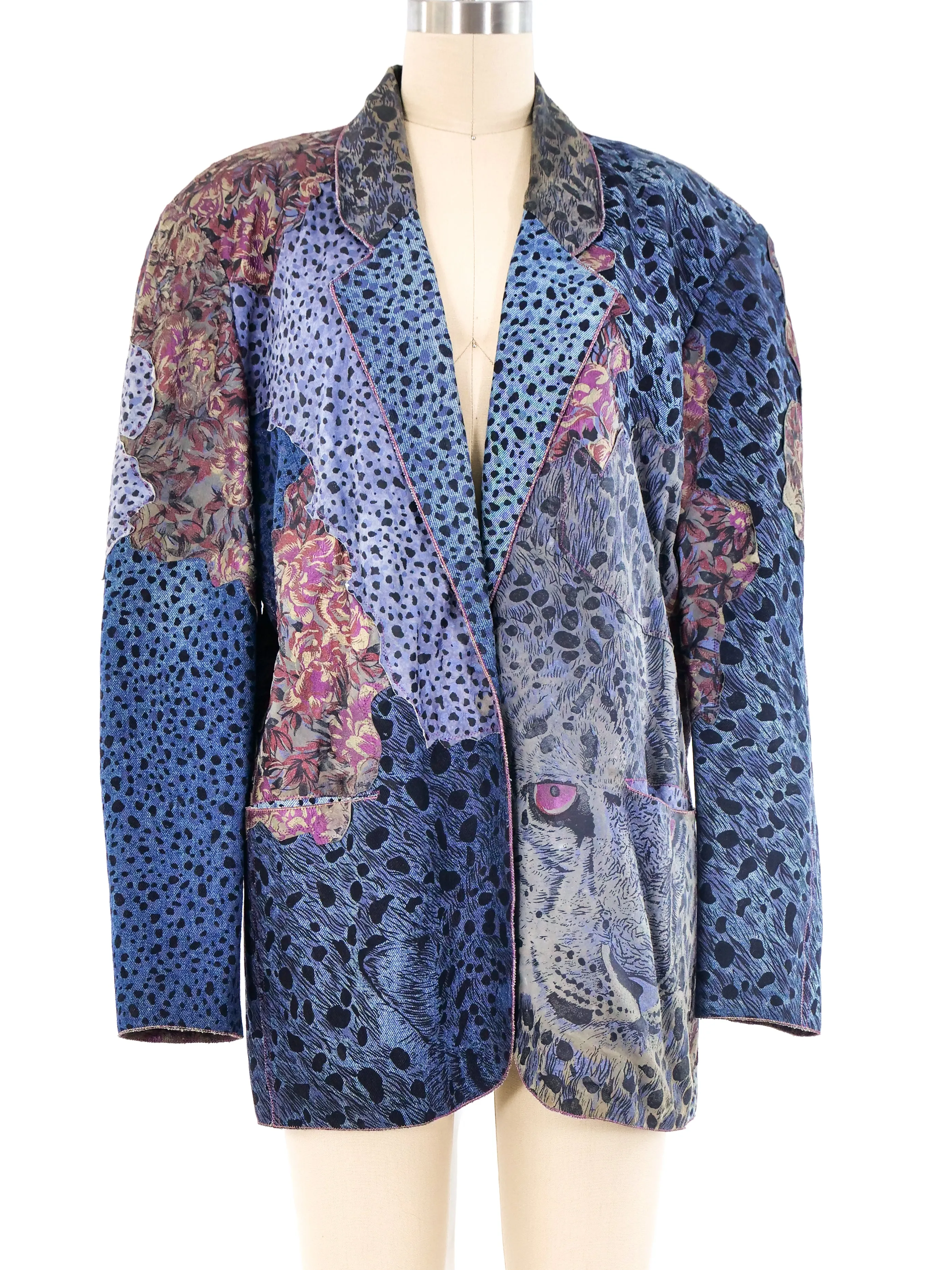 Roberto Cavalli Handpainted Patchwork Jacket