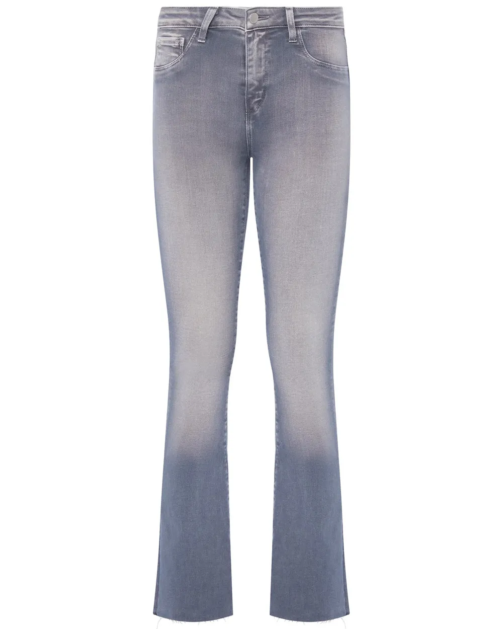 Ruth High Rise Straight Raw Hem Jean in Cool Grey