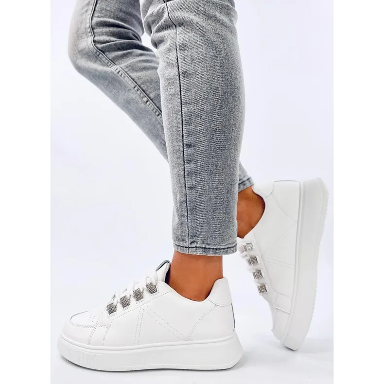 Sadri White sneakers with thick laces