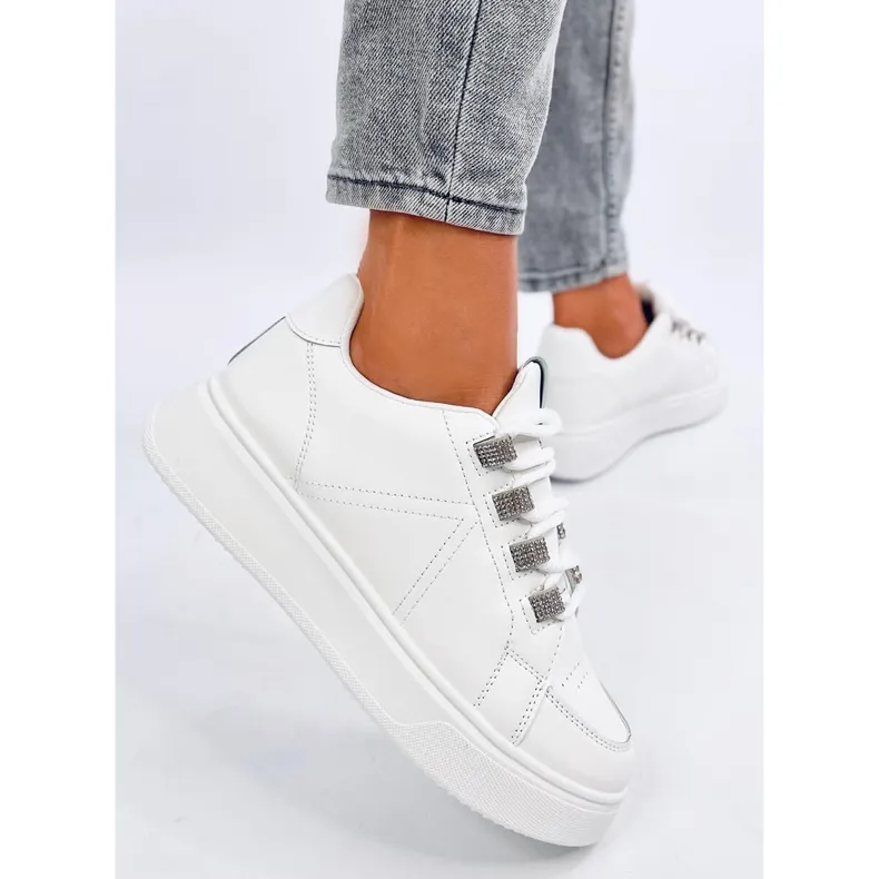 Sadri White sneakers with thick laces