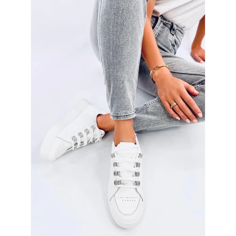 Sadri White sneakers with thick laces