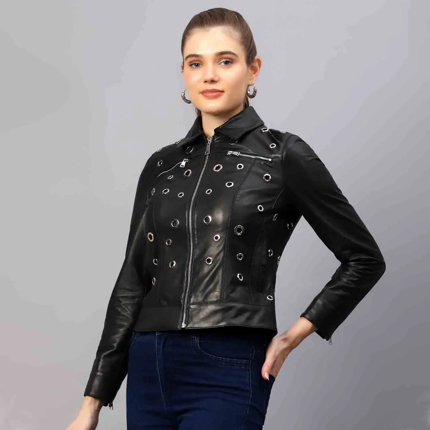 Saint Bryony Women Black Leather jacket