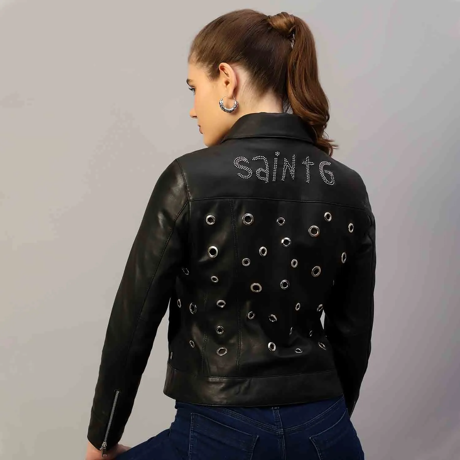 Saint Bryony Women Black Leather jacket