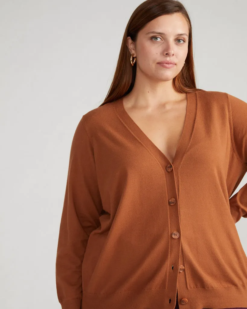 Savvy Fine Knit Cardigan - Affogato