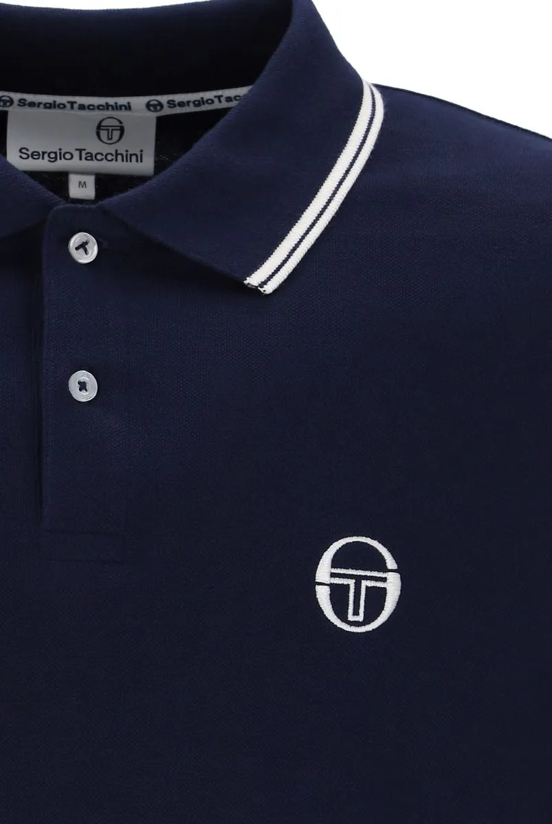 Sergio Tacchini Long Sleeve Polo Shirt Maritime Blue