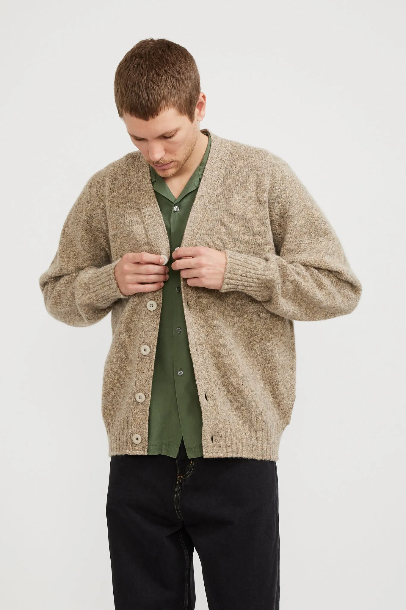 Shaggy Bear Cardigan Mixed Shrooms