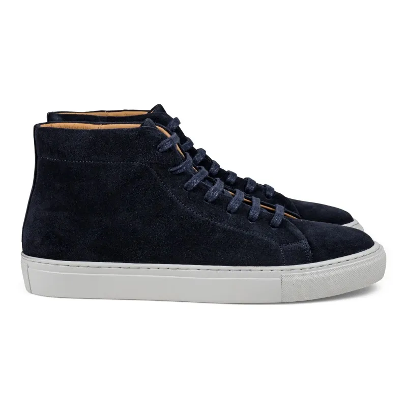 Skolyx premium sneaker high top in navy suede