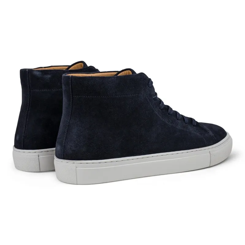 Skolyx premium sneaker high top in navy suede