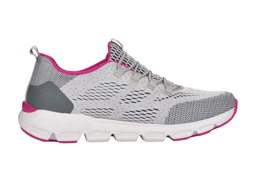 Sportec12 Grey Pink Perforated Slip-On Bungee Sneaker