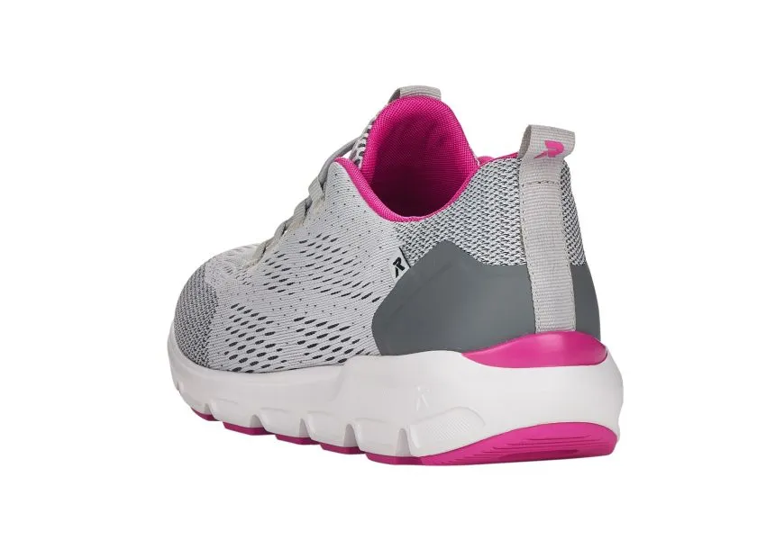 Sportec12 Grey Pink Perforated Slip-On Bungee Sneaker