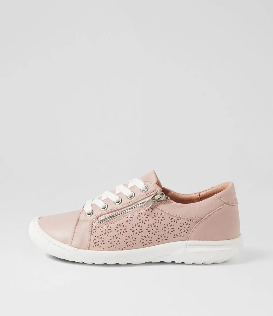 SUPERSOFT Timmi Blush White Leather Sneakers