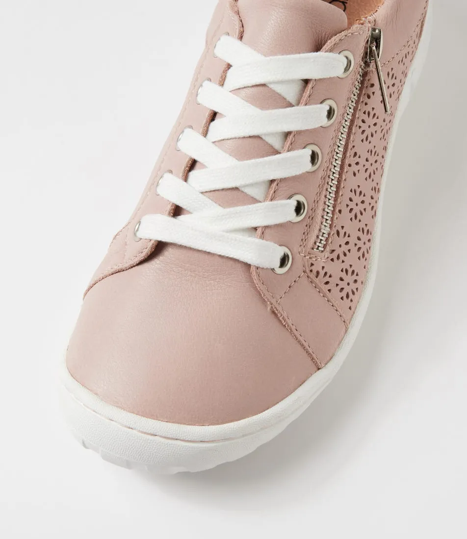 SUPERSOFT Timmi Blush White Leather Sneakers