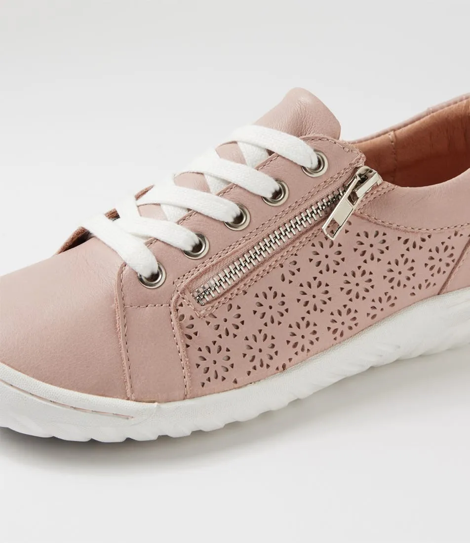 SUPERSOFT Timmi Blush White Leather Sneakers