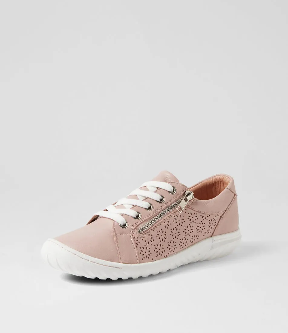 SUPERSOFT Timmi Blush White Leather Sneakers