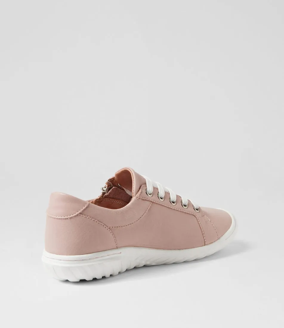 SUPERSOFT Timmi Blush White Leather Sneakers