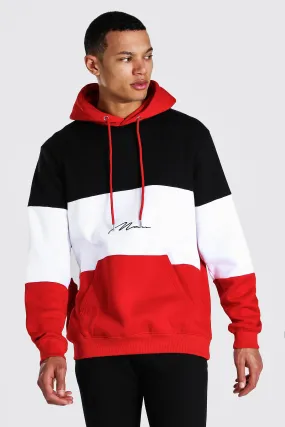 Tall Colour Block Man Signature Hoodie