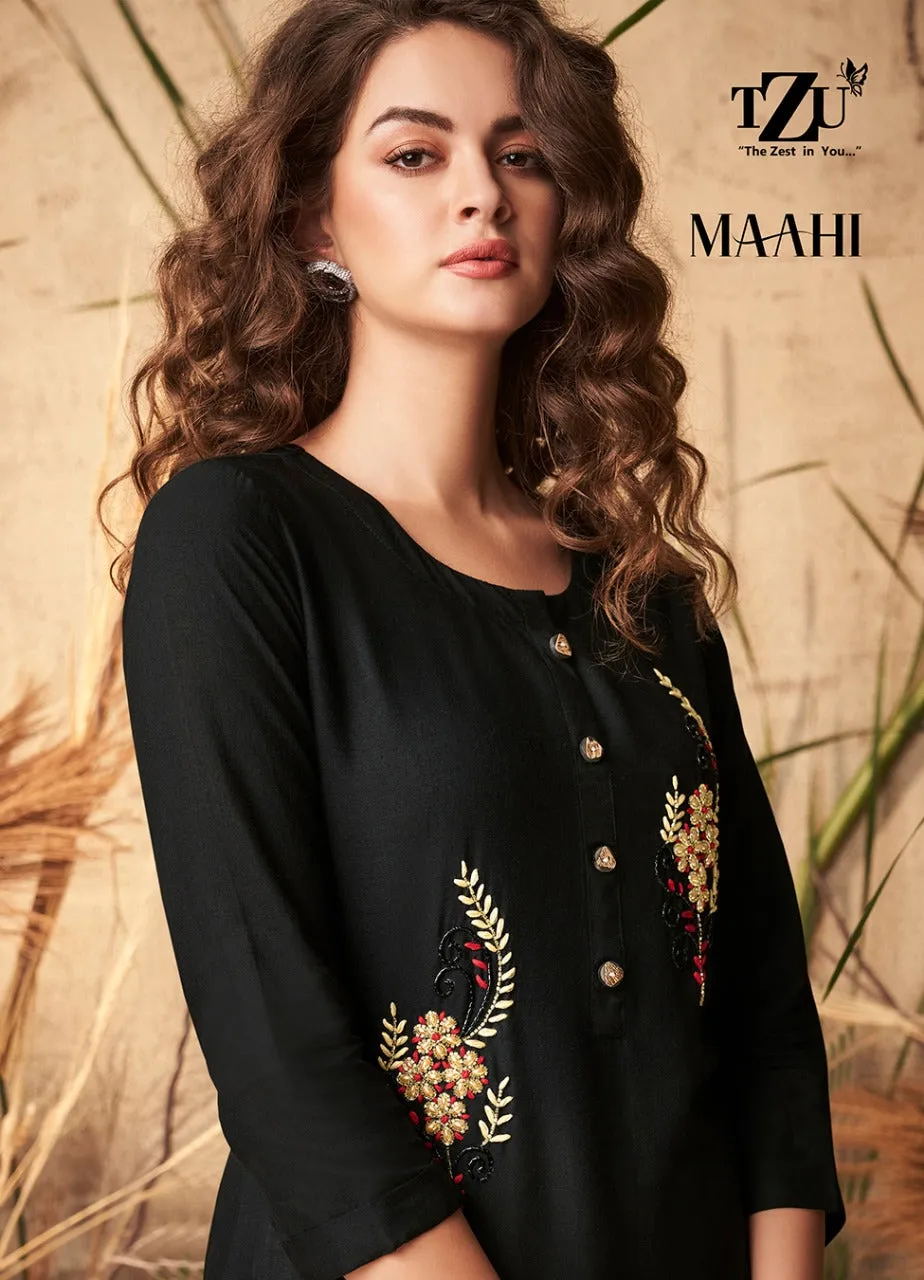 TZU LIFESTYLE MAAHI HAND WORK KURTI WITH PLAZO COLLECTION