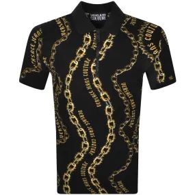 Versace Jeans Couture Chain Polo T Shirt Black