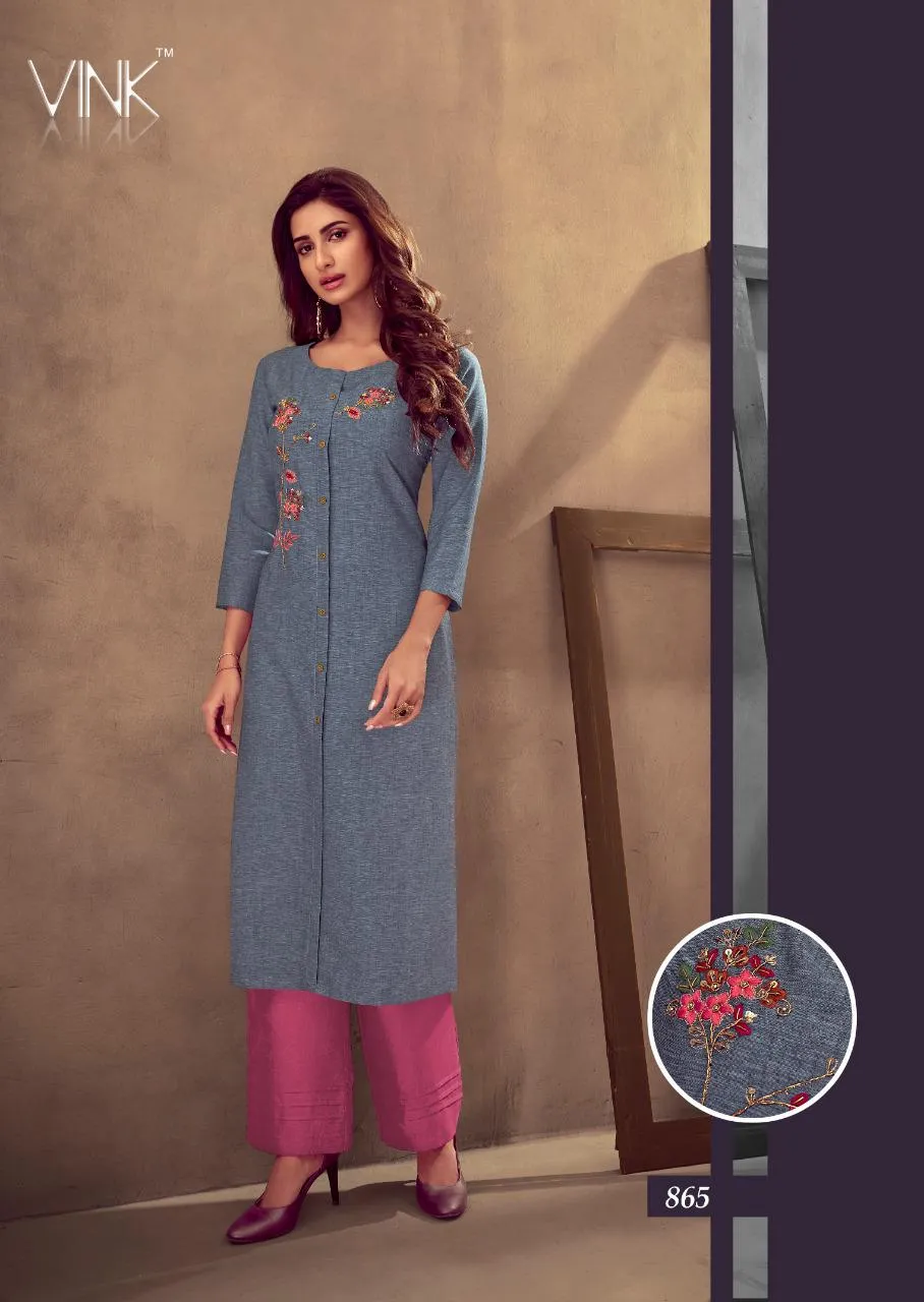 VINK GRACE COTTON EMBROIDERY WORK KURTI COLLECTION