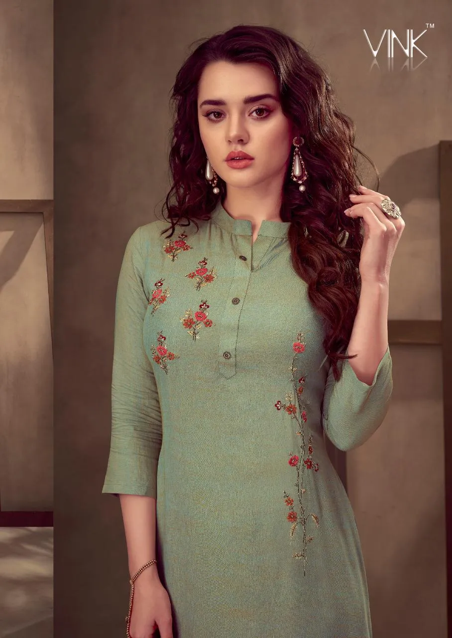 VINK GRACE COTTON EMBROIDERY WORK KURTI COLLECTION