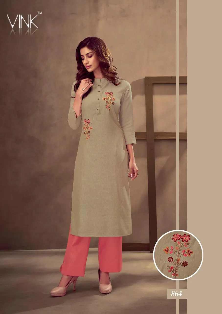 VINK GRACE COTTON EMBROIDERY WORK KURTI COLLECTION