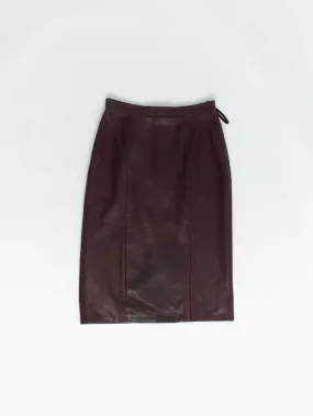 Vintage Jacques Sac leather skirt in deep red – Small