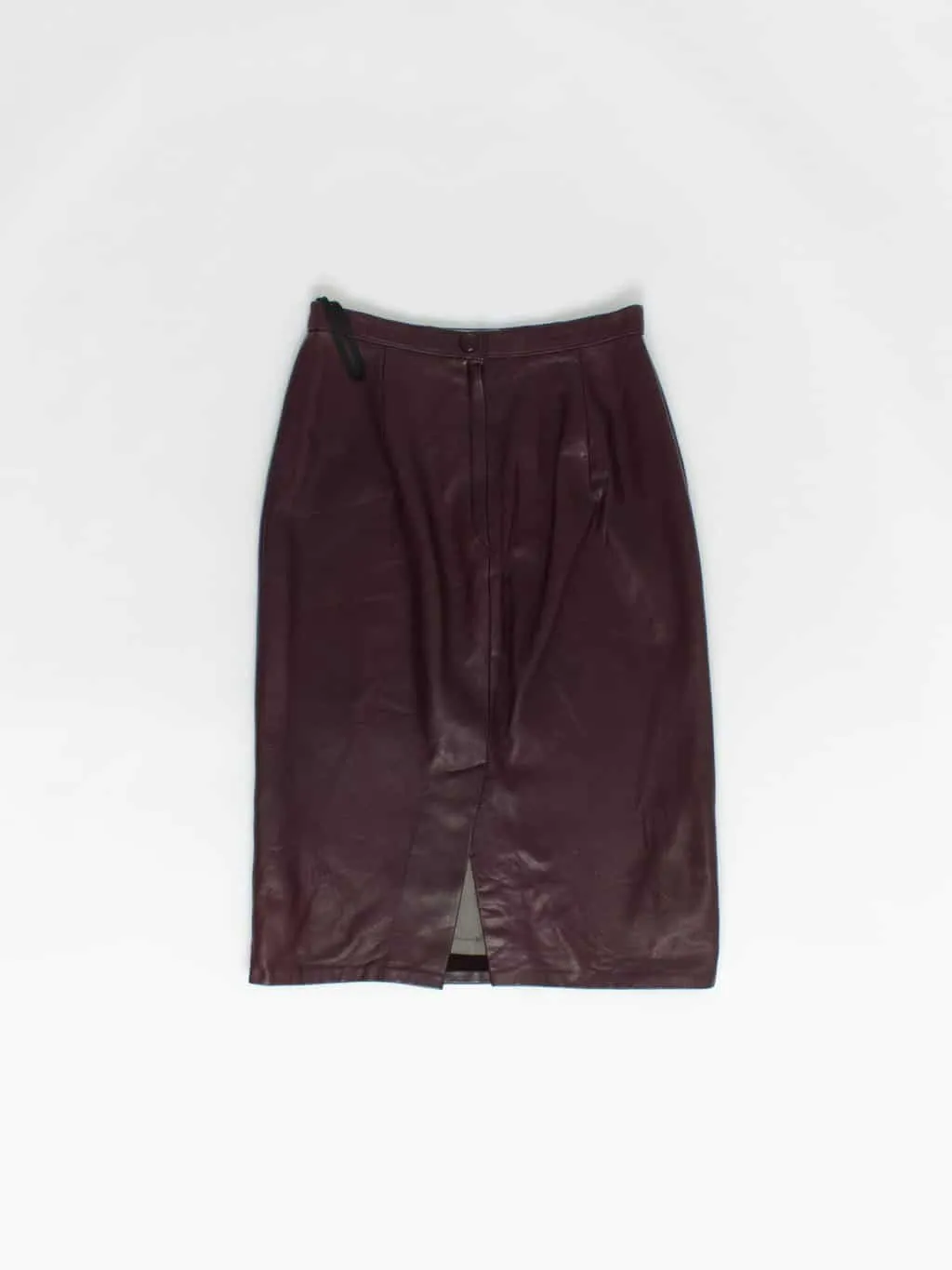 Vintage Jacques Sac leather skirt in deep red – Small