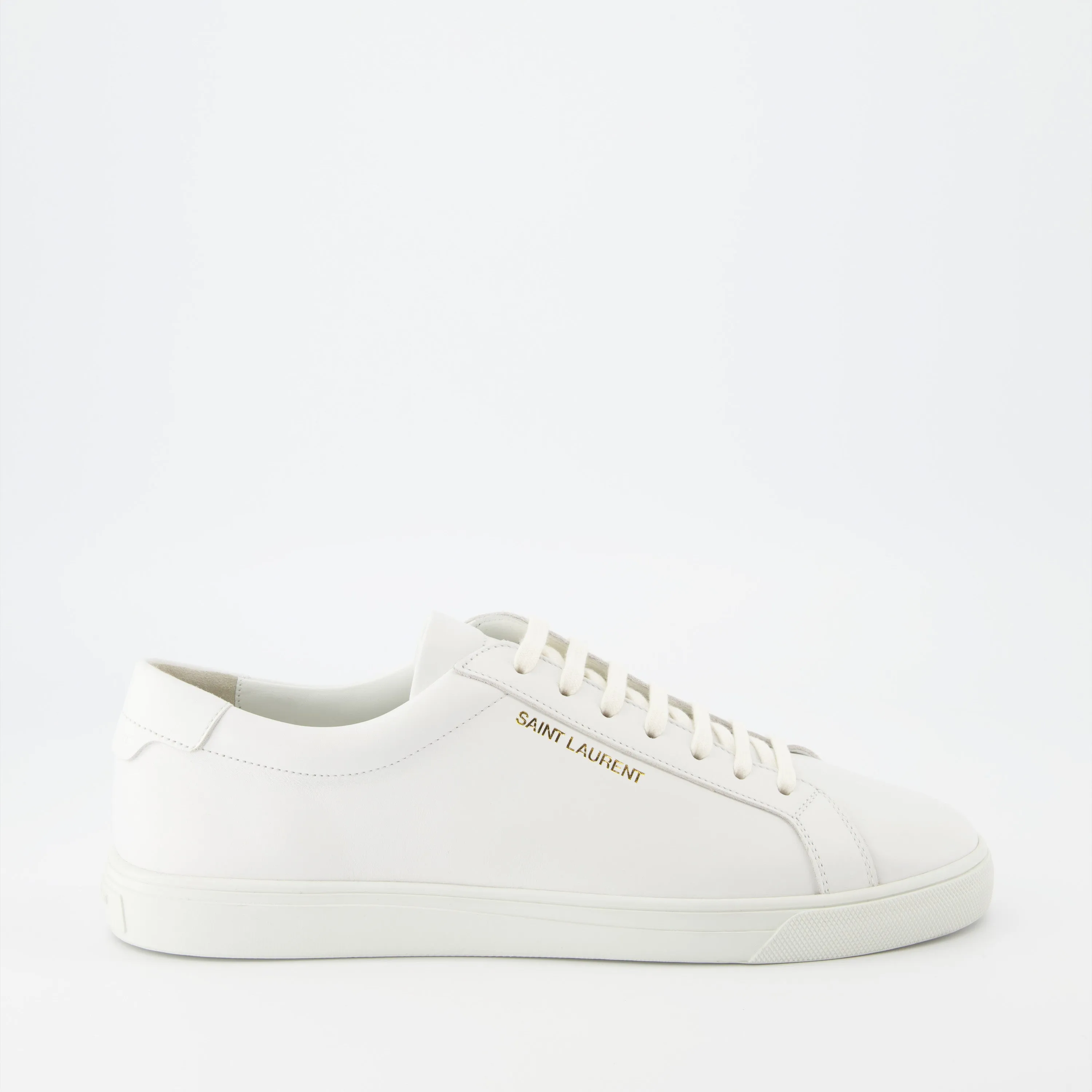 White Leather Low-Top Sneakers