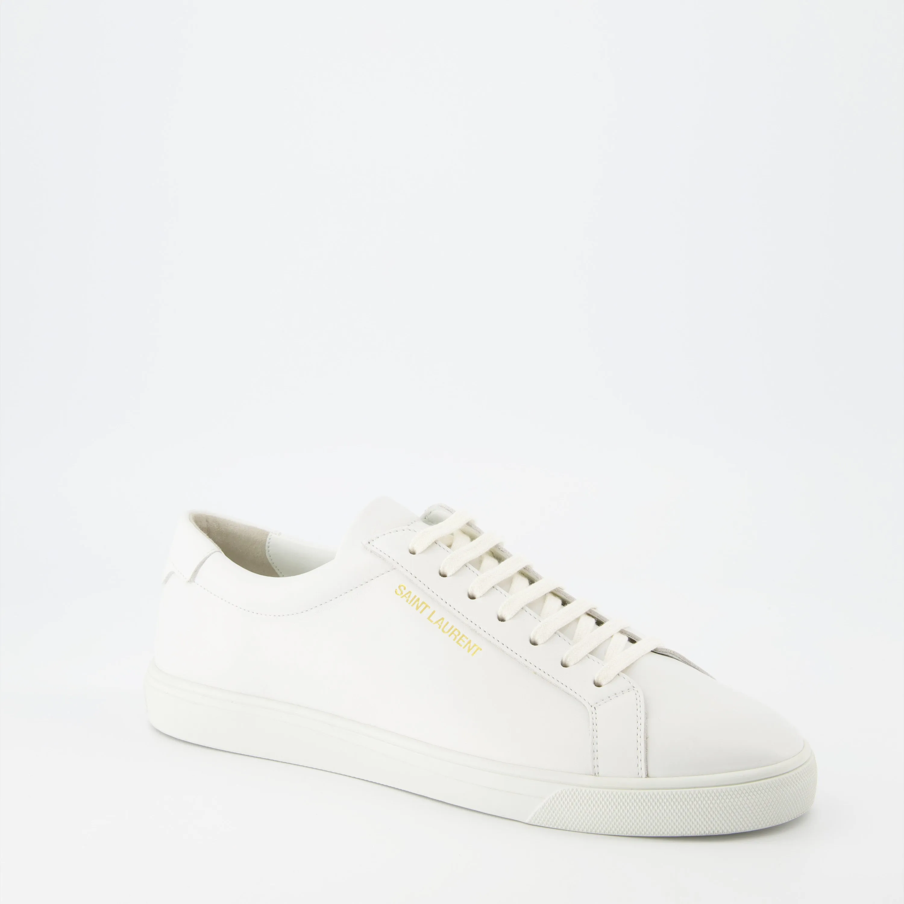 White Leather Low-Top Sneakers