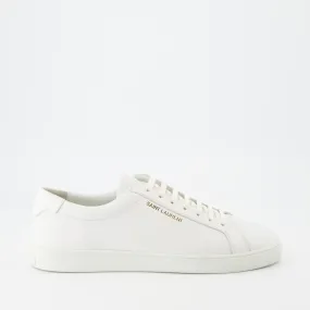 White Leather Low-Top Sneakers