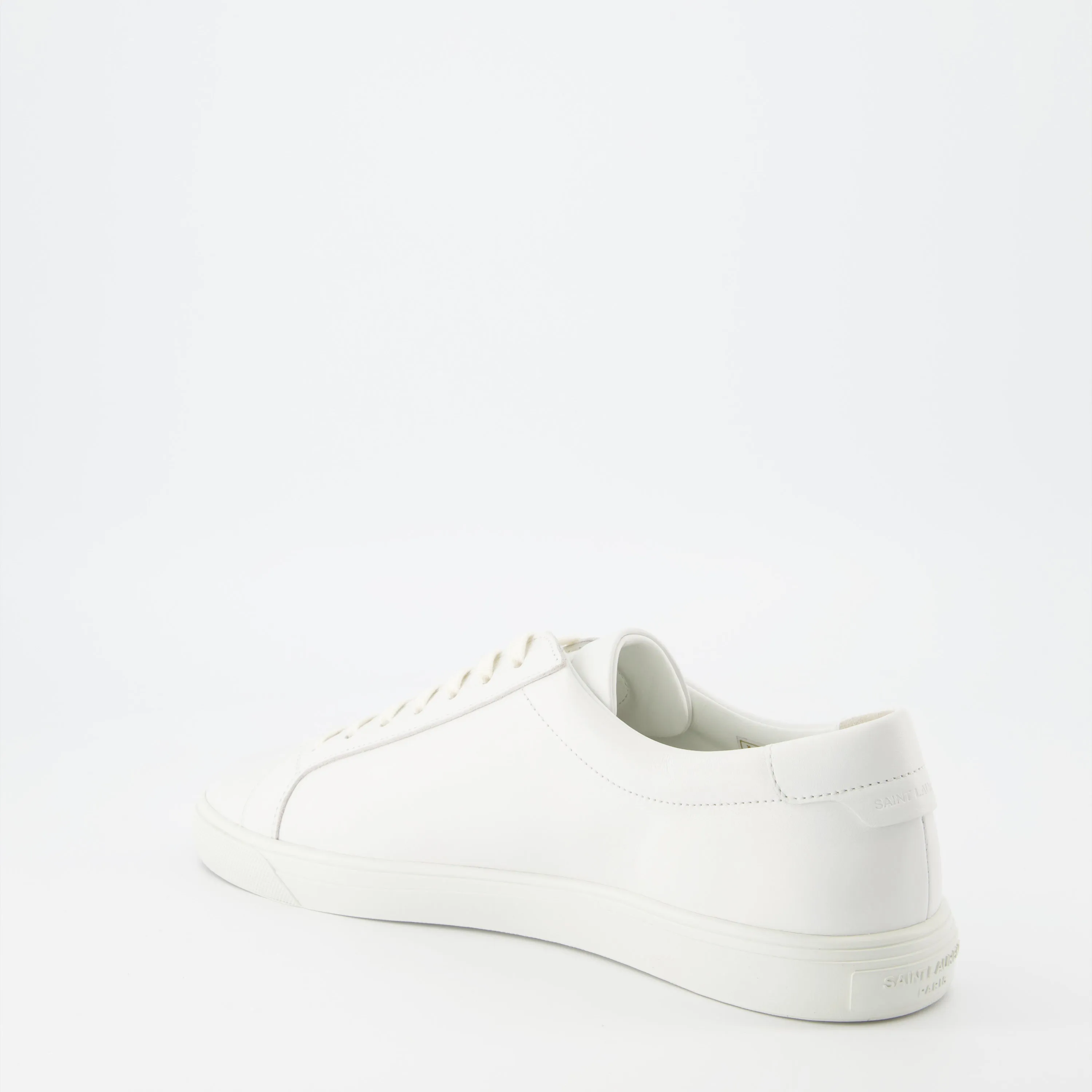 White Leather Low-Top Sneakers