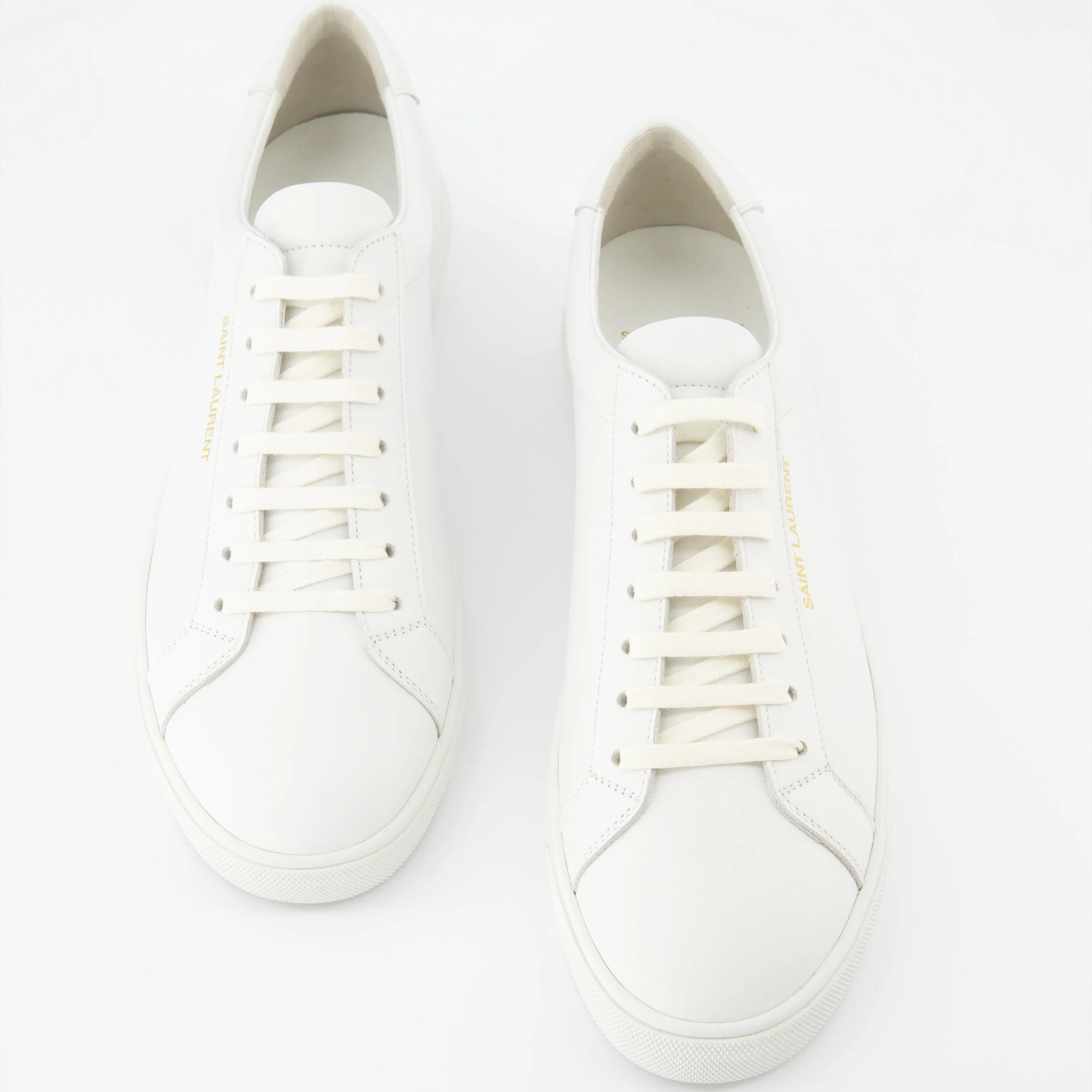 White Leather Low-Top Sneakers