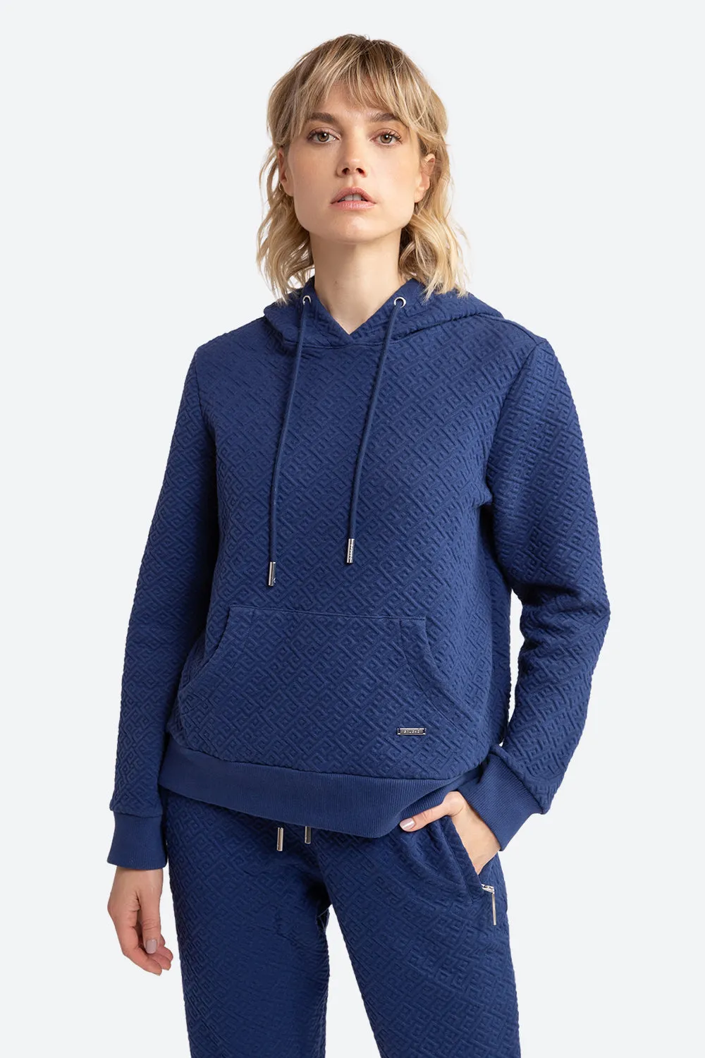 Women's Gorriti Gaucho Pattern Hoodie in Navy