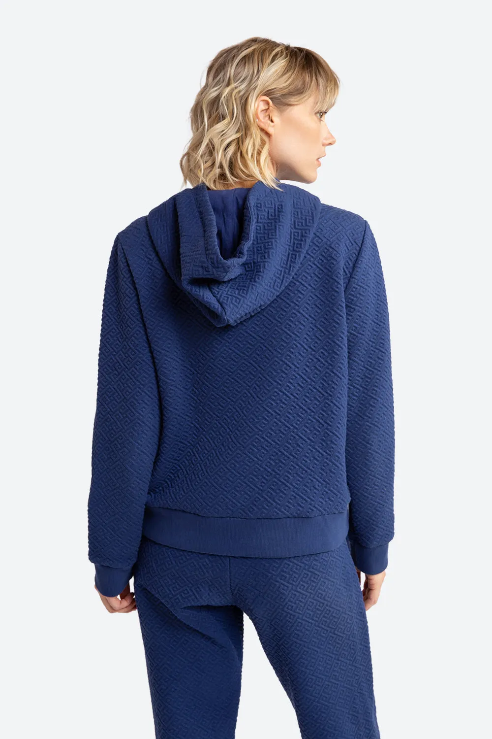 Women's Gorriti Gaucho Pattern Hoodie in Navy