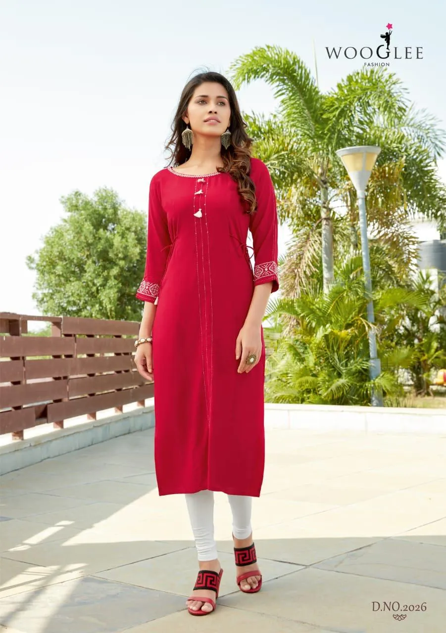 Wooglee Fashion Barbela Vol 4  Emrbroidery Work Kurti Collection