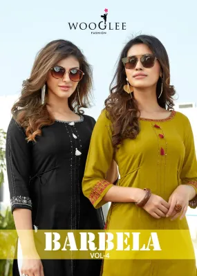 Wooglee Fashion Barbela Vol 4  Emrbroidery Work Kurti Collection