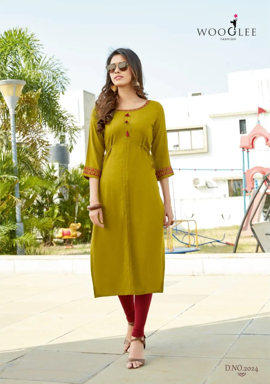 Wooglee Fashion Barbela Vol 4  Emrbroidery Work Kurti Collection