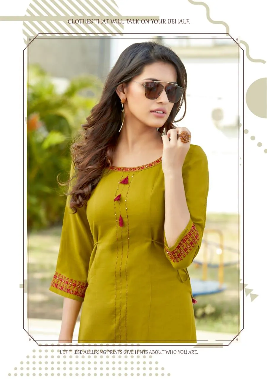 Wooglee Fashion Barbela Vol 4  Emrbroidery Work Kurti Collection