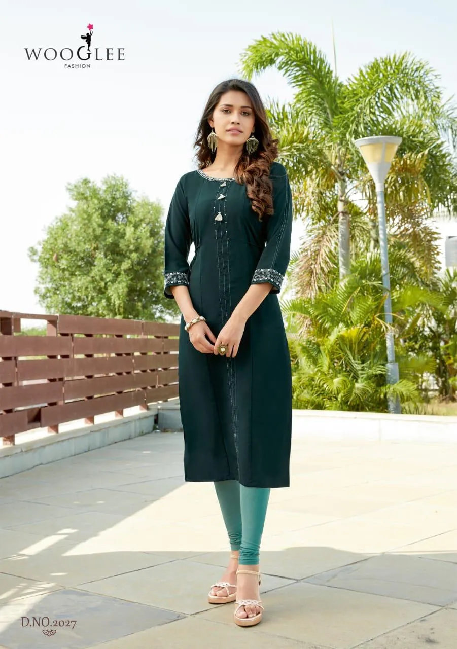 Wooglee Fashion Barbela Vol 4  Emrbroidery Work Kurti Collection