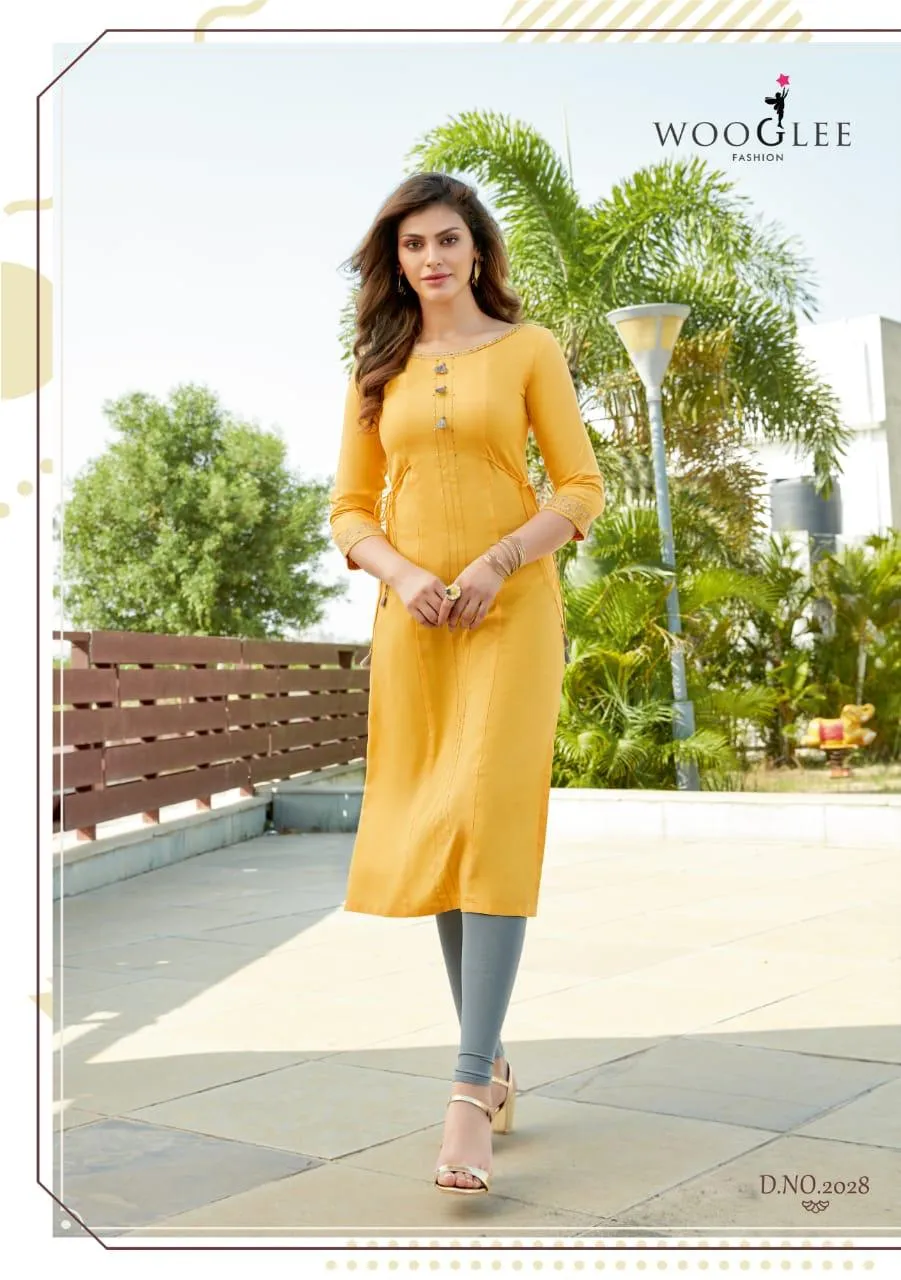 Wooglee Fashion Barbela Vol 4  Emrbroidery Work Kurti Collection